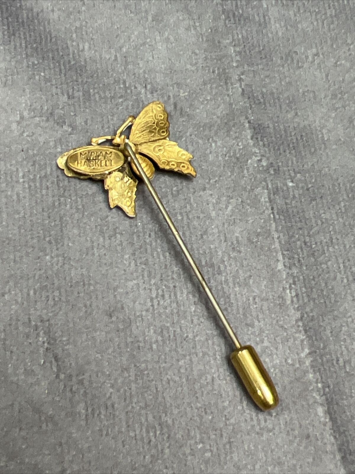 MIRIAM HASKELL Vintage Butterfly Stick Pin Signed… - image 5