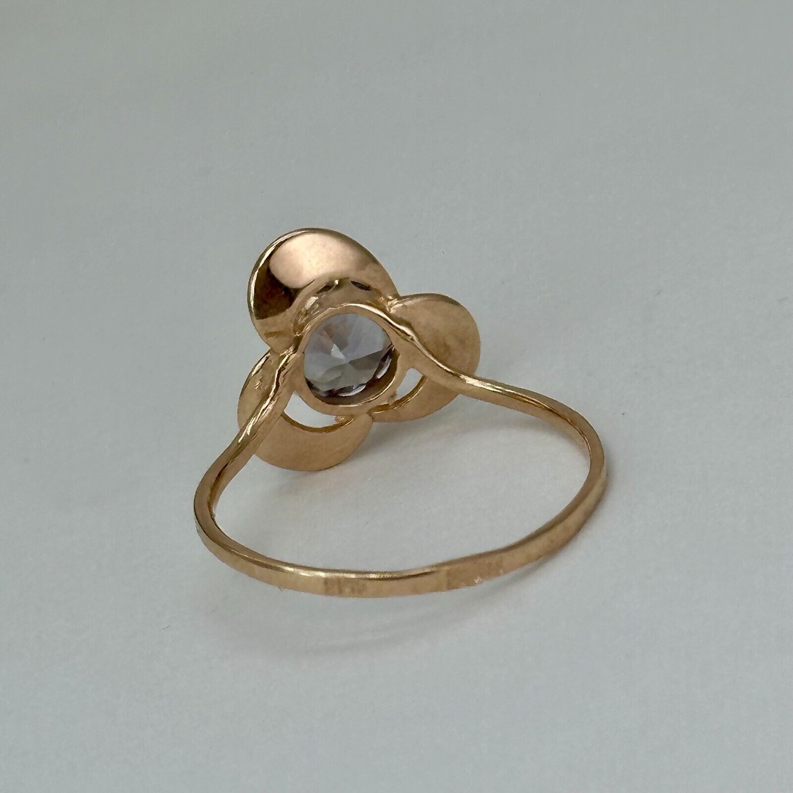 Chic Vintage Original Rose Gold 583 14k Ring with… - image 8