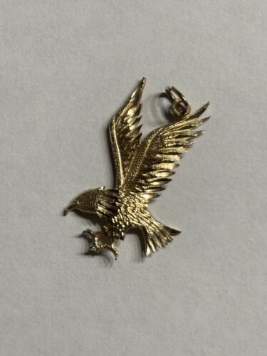 14K Yellow Gold Polished Eagle Charm Pendant - image 1