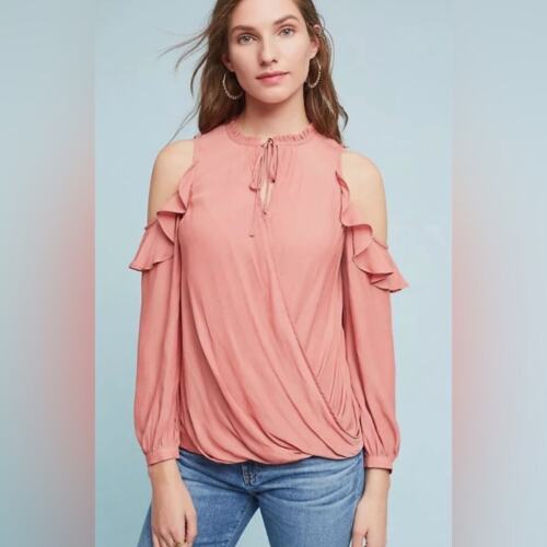 Anthropologie Maeve Liesel Ruffled Cold Shoulder … - image 1