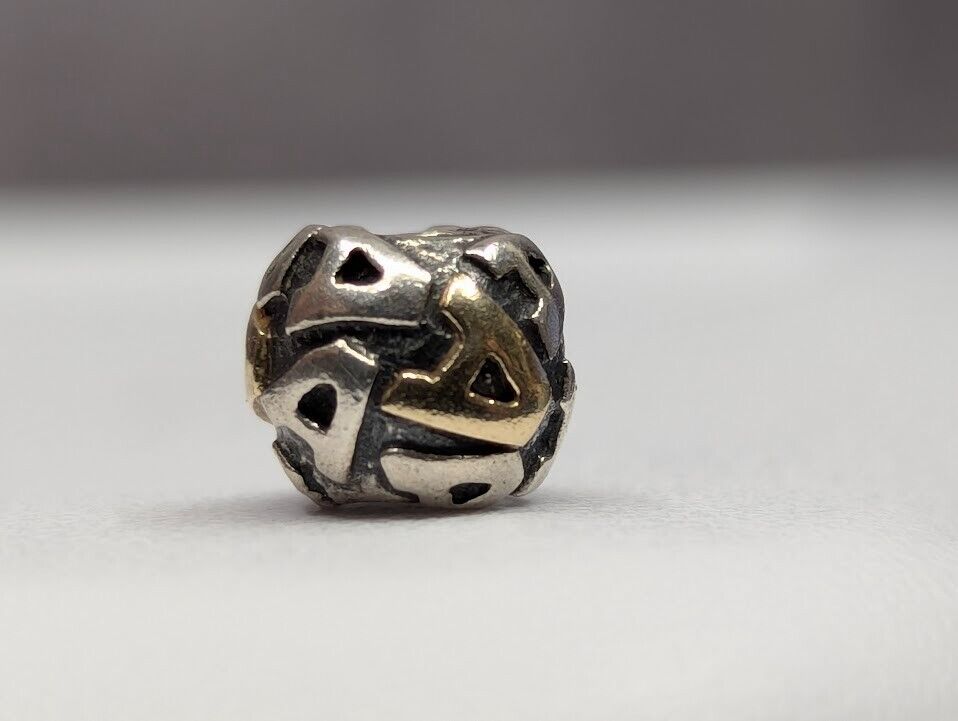 Authentic PANDORA Retired SS/14K Two-Toned Charm … - image 2