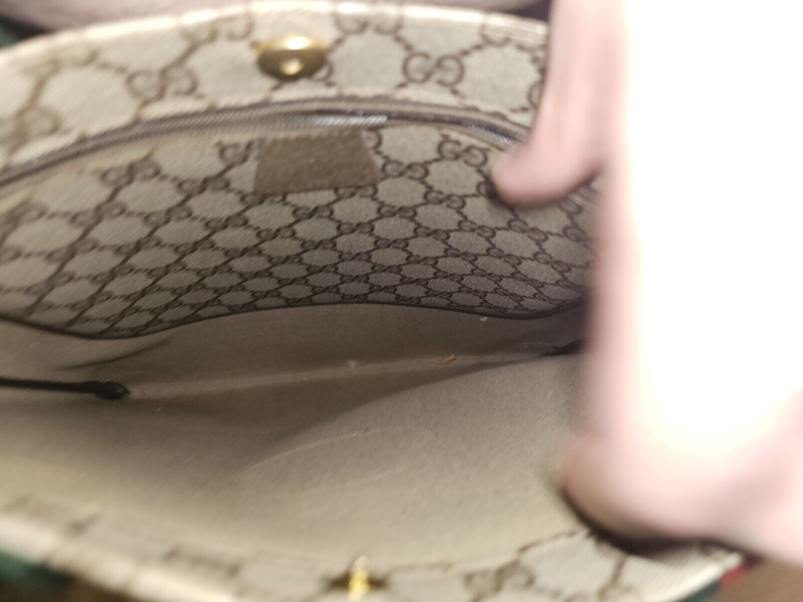 Vintage Authentic Gucci GG Plus Web Tote Serial #… - image 17