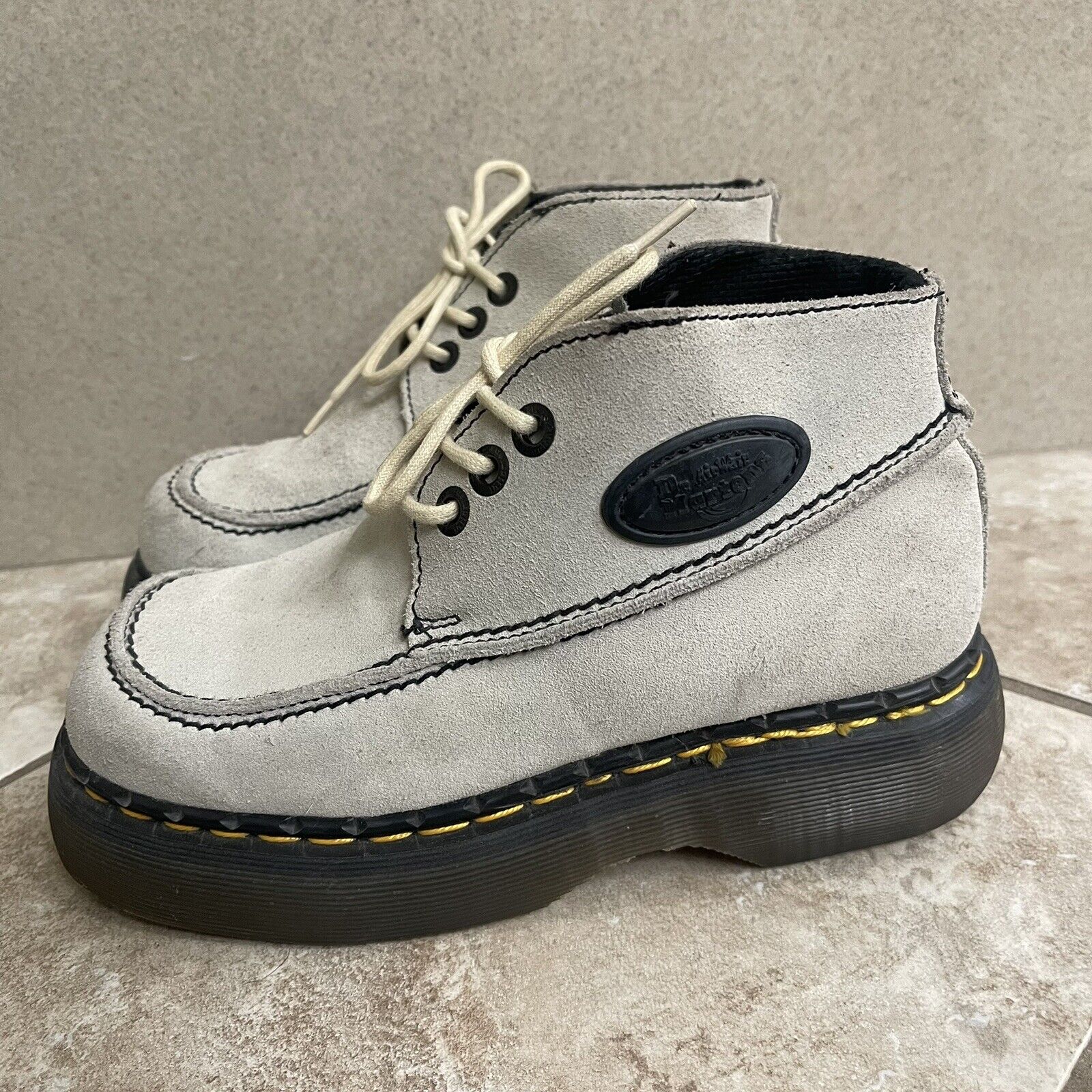 Dr Martens Vtg 8354Grey Suede Leather Platform Ra… - image 11