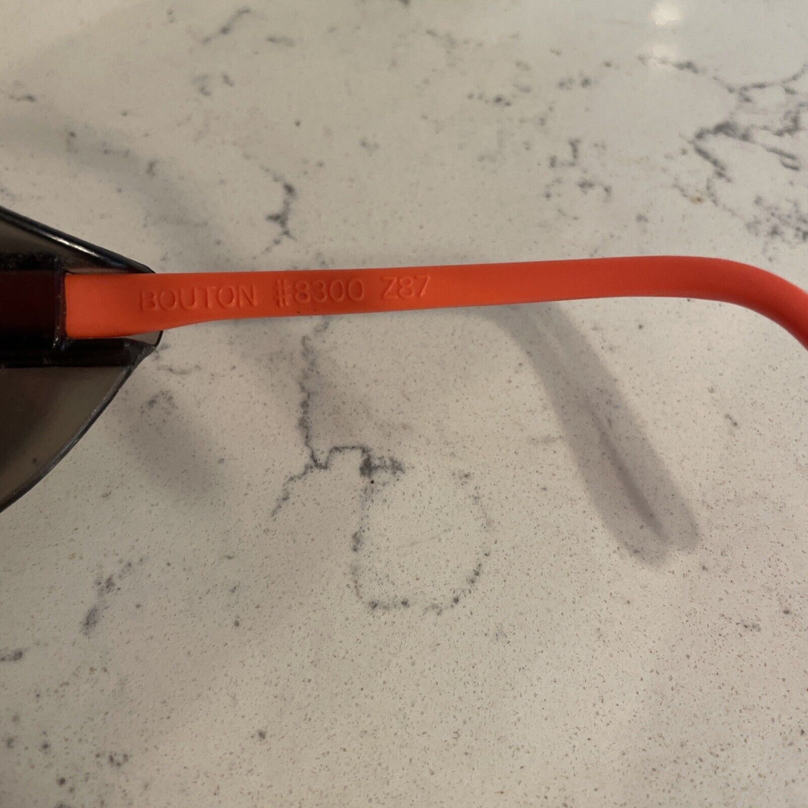 VTG Bouton Panalite Sunglasses Neon Orange Shield… - image 7