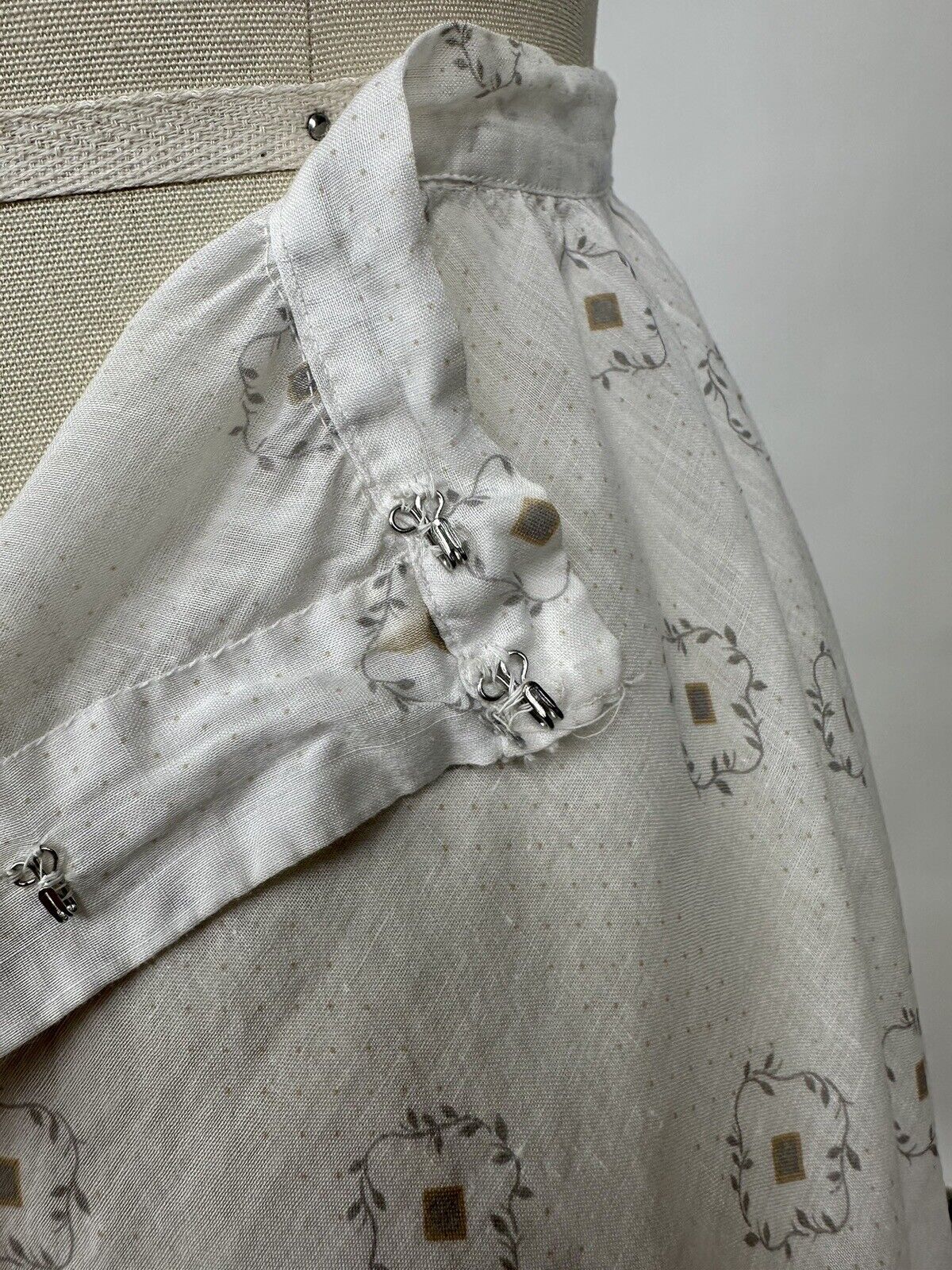 Antique Edwardian 1900s White Cotton Printed Unde… - image 15