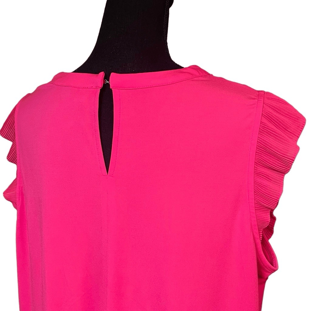 Worthington Hot Pink Flutter Sleeve Top - image 3