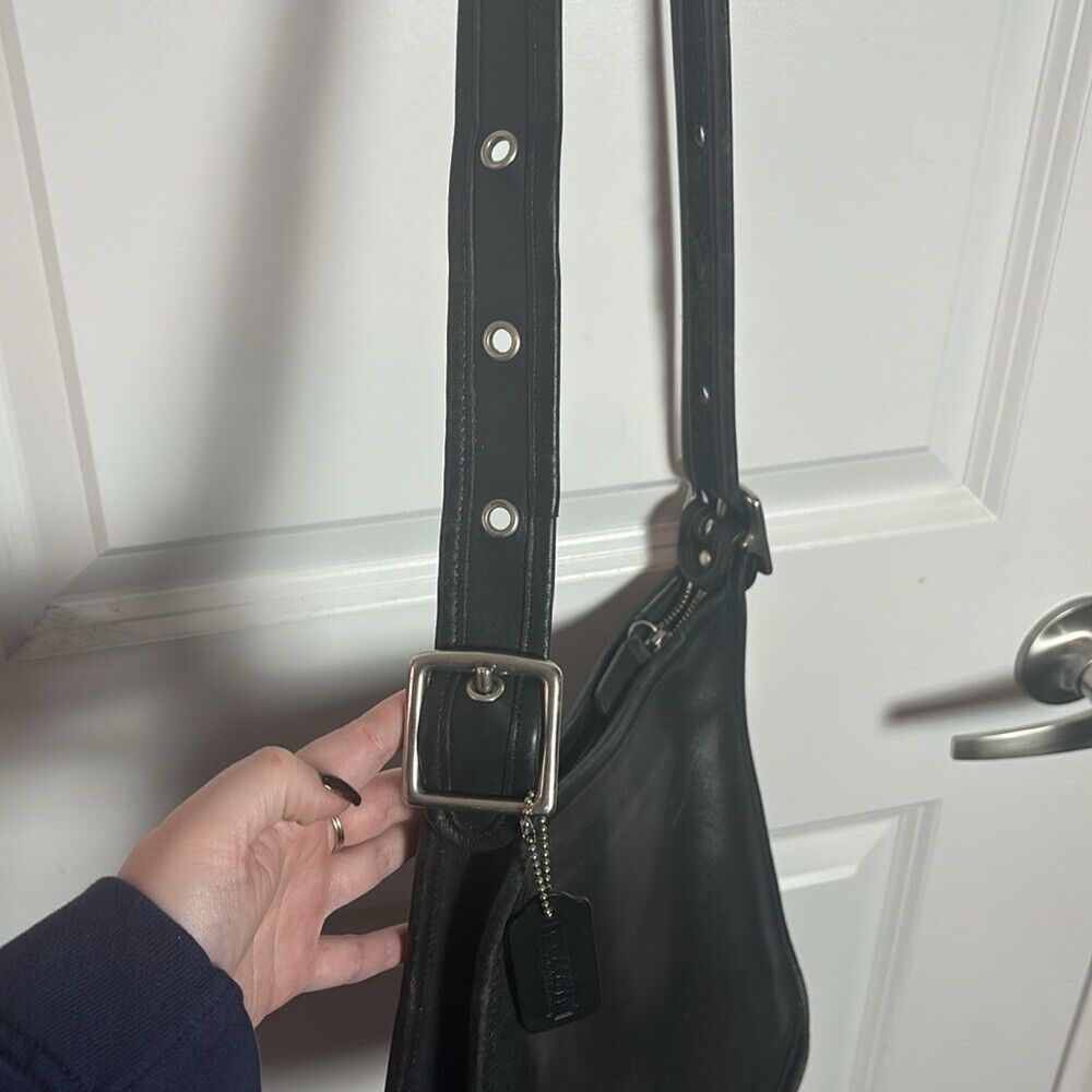 Vintage Coach Black Leather Zip Legacy Bag - image 8