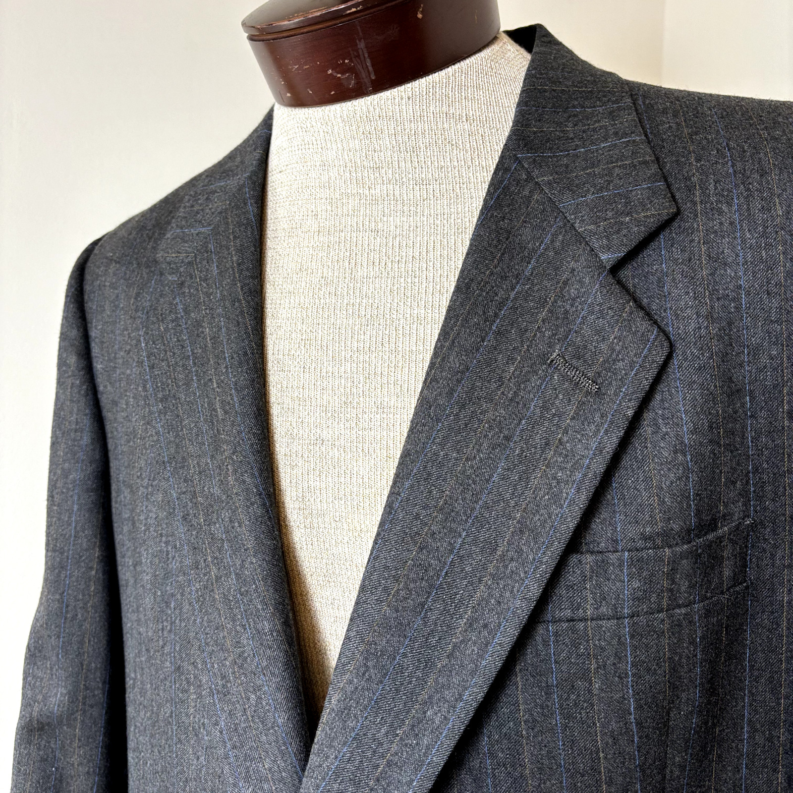 Christian Dior Sz 42R Men's Gray Striped Blazer P… - image 4