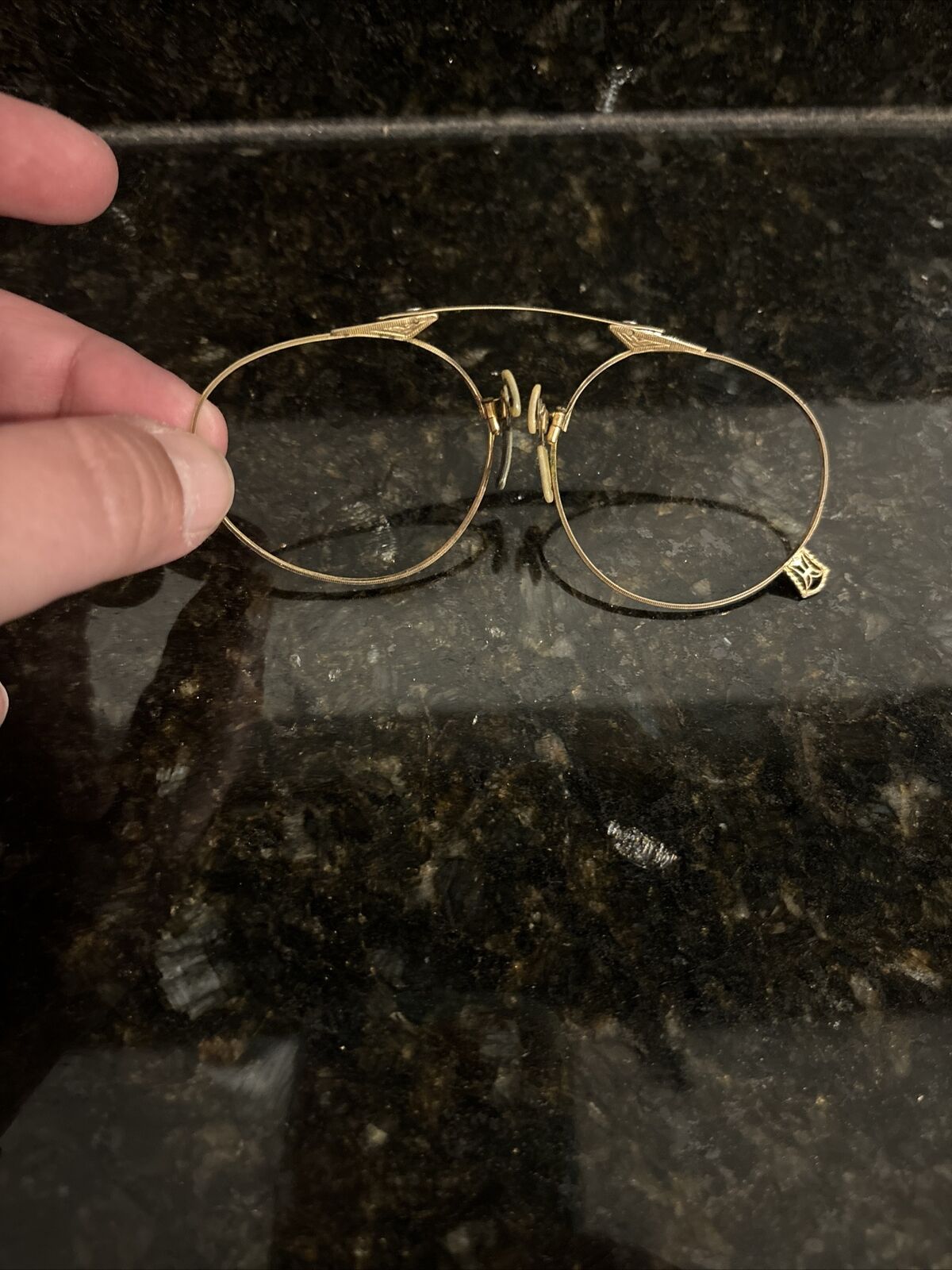 Antique Gold Wire Rim Pince-Nez No Glass - image 5