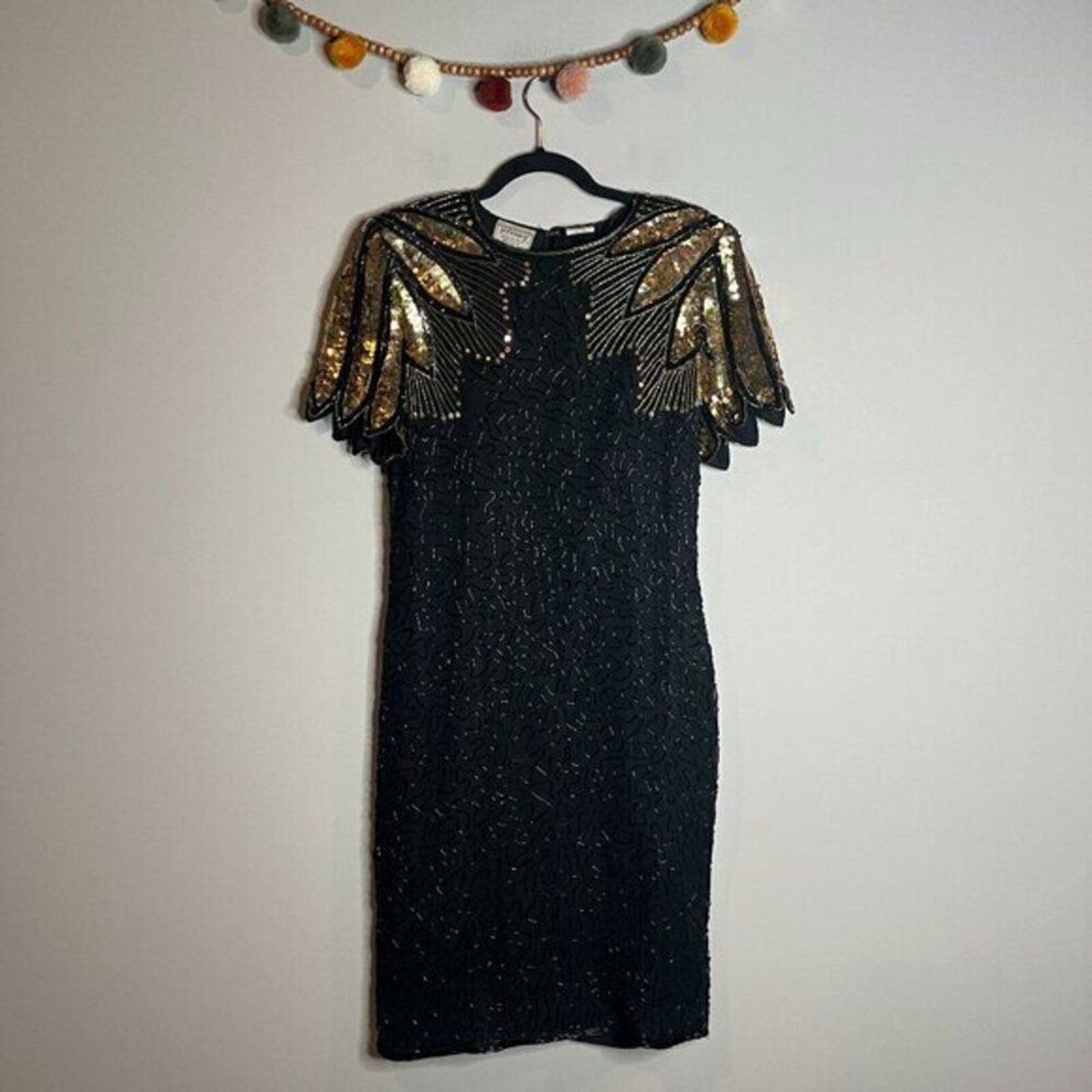 Vintage silk beaded sequin dress - image 1