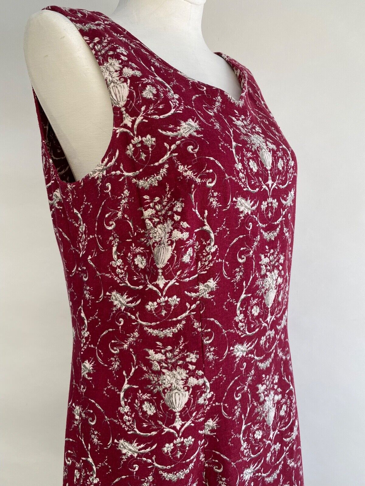 Talbots Petite Sheath Dress Red Linen Blend Toile… - image 7