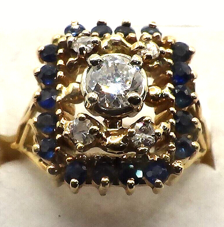 BEAUTIFUL VINTAGE  SOLID  14K YELLOW GOLD SAPPHIR… - image 3