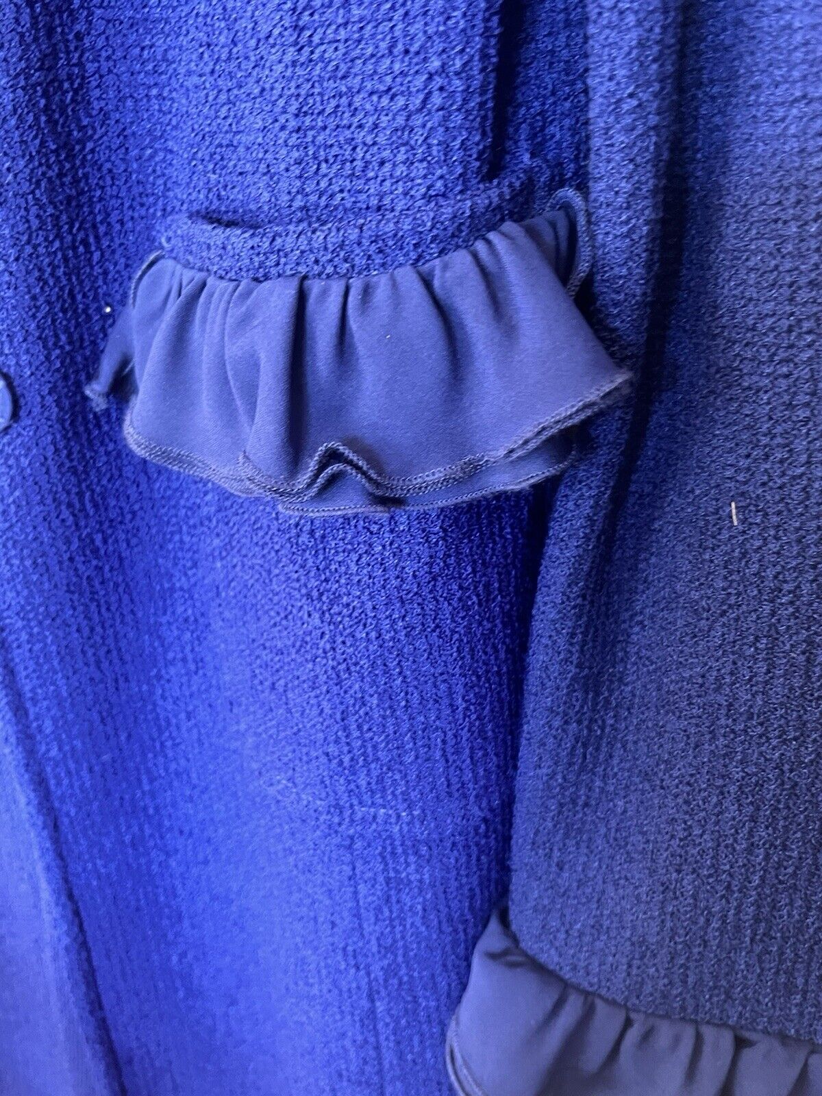 St John/ sapphire blue/ wool blend knit duster/ma… - image 11