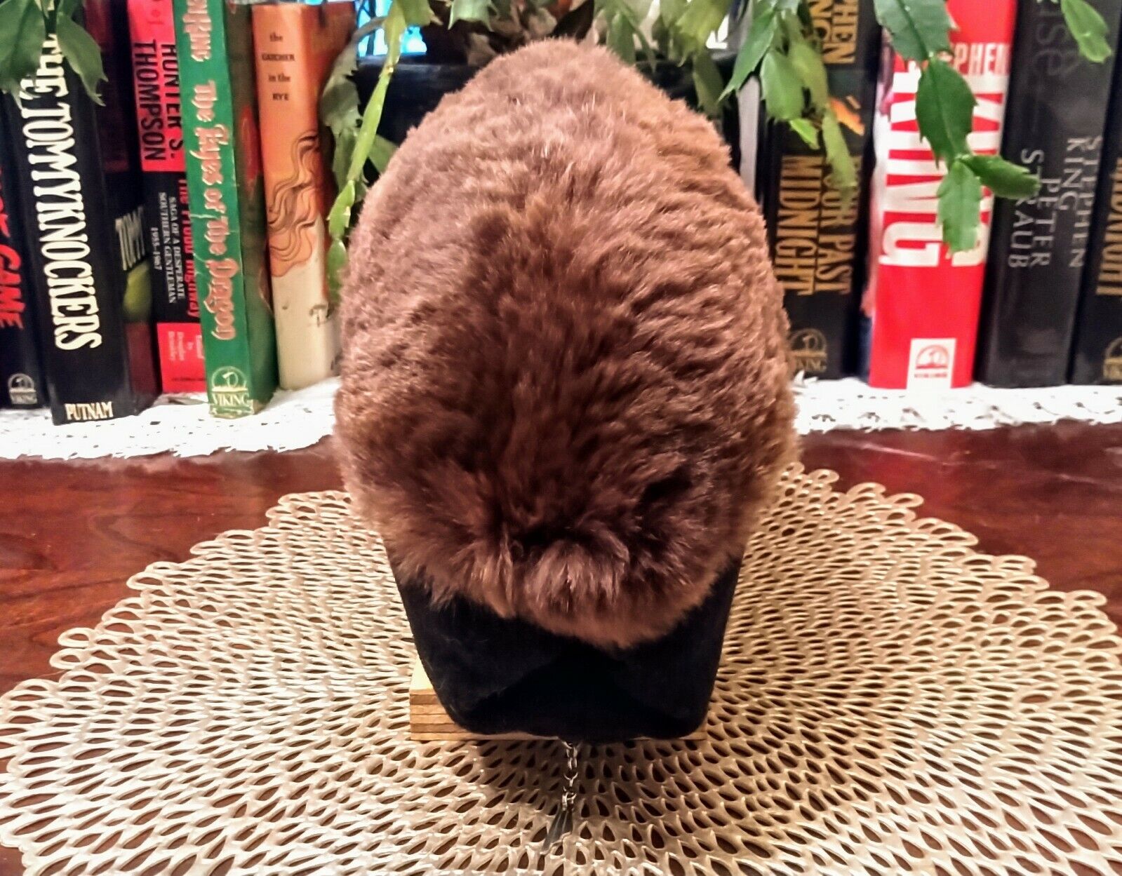 Vintage 1930s Brown Rabbit Fur Hand Muff - image 4