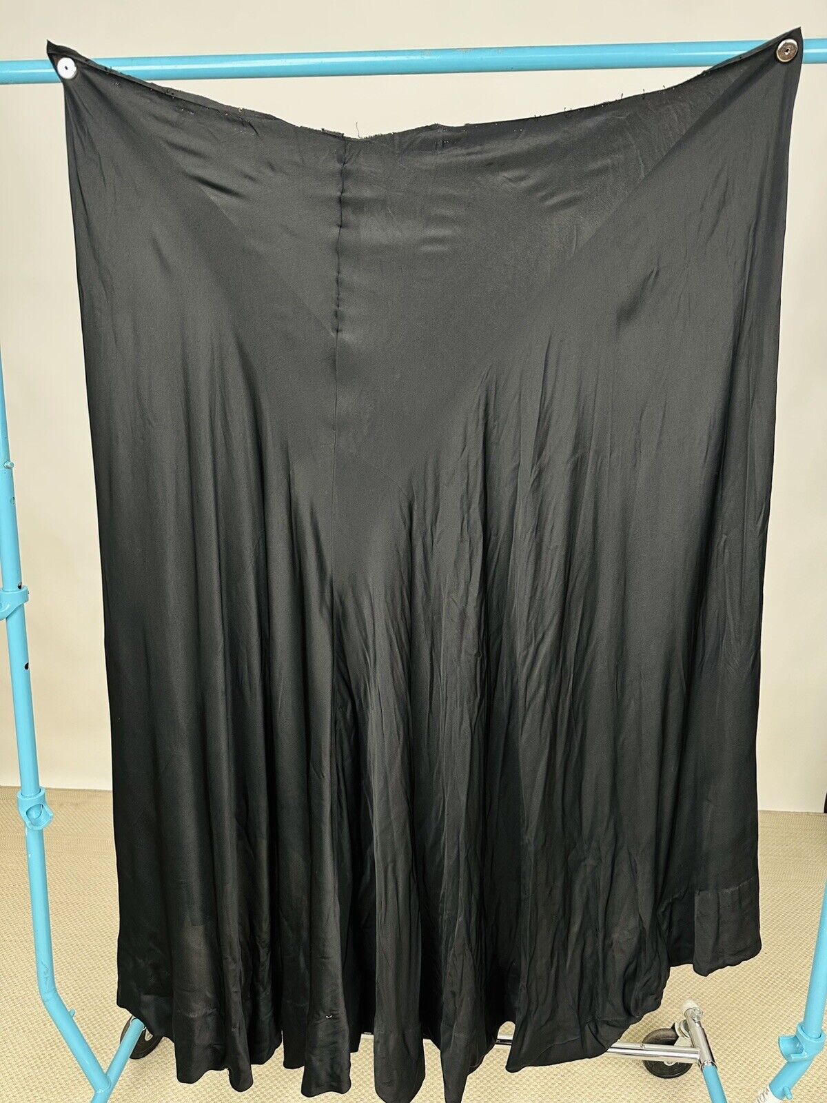 Antique Victorian 1890s Black Mourning Silk Skirt… - image 13