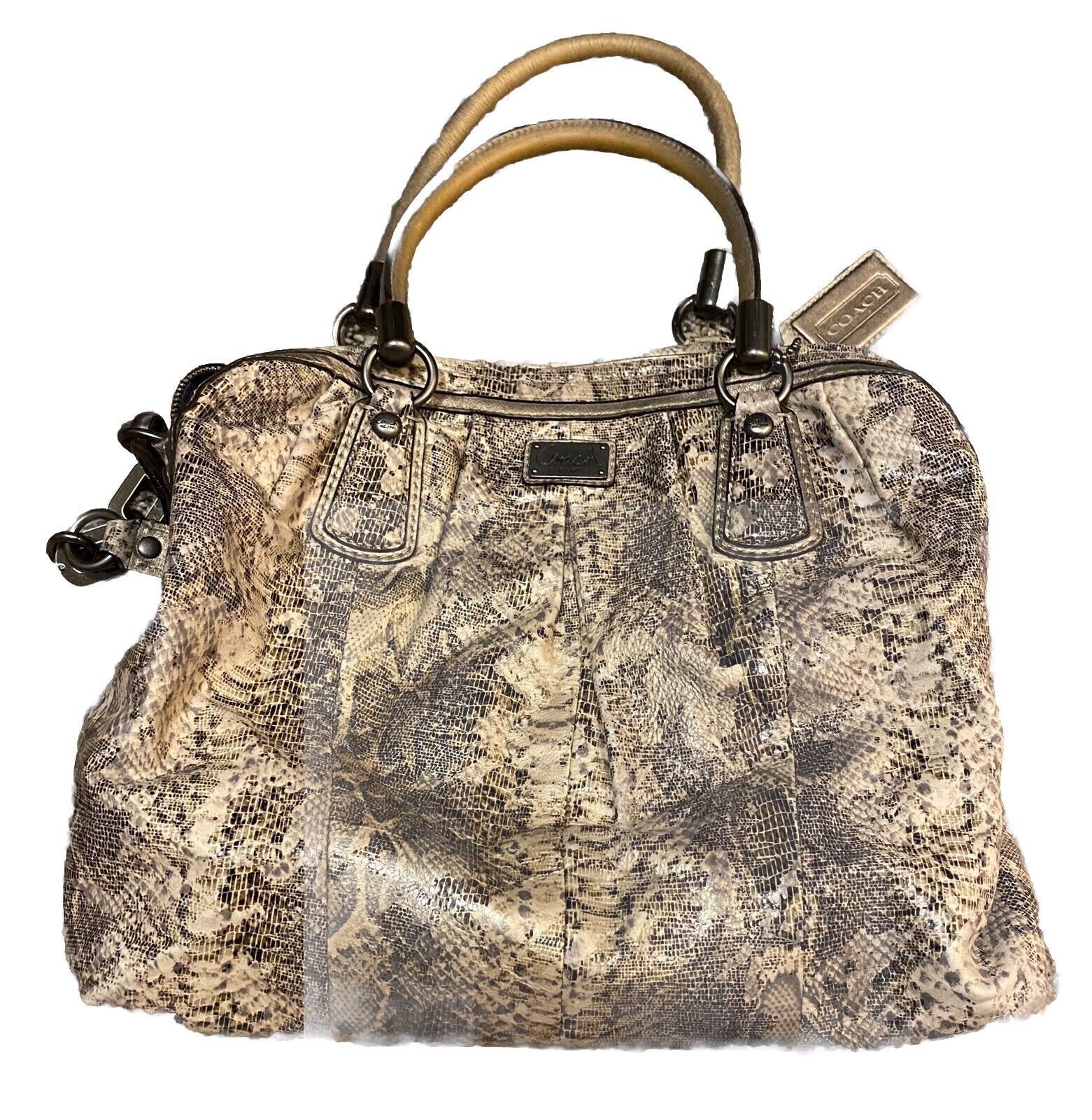 Coach Kristin Python Metallic Hobo Satchel Should… - image 2