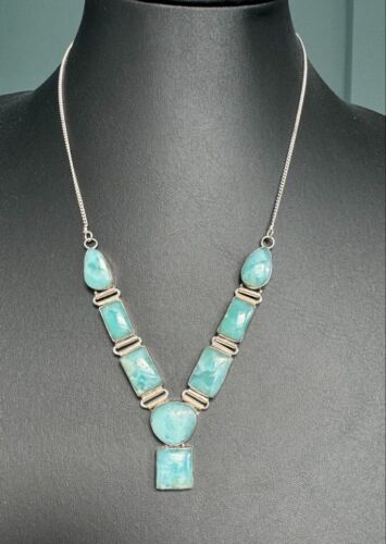 925 STERLING SILVER AND LARIMAR  NECKLACE