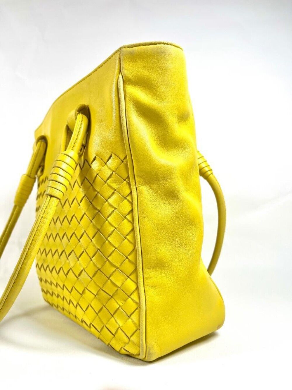 Bottega Veneta Intrecciato Handbag Lambskin Yello… - image 23