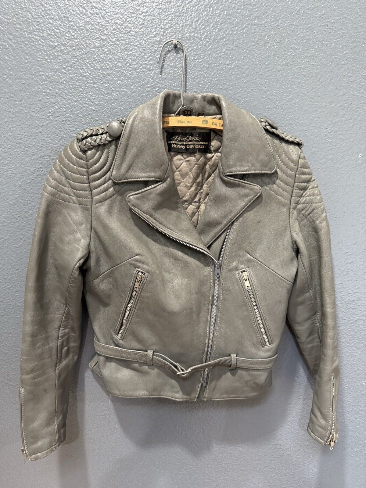 Vintage 70’s Harley Davidson Hein Gericke Gray Le… - image 3