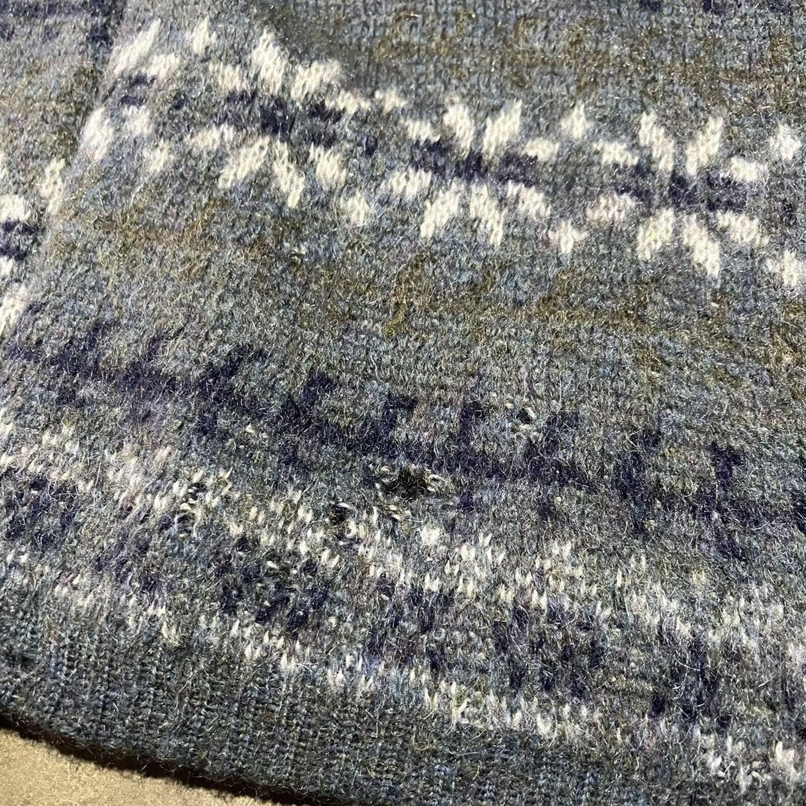 Vintage 60s Jantzen Blue Fair Isle Nordic Mohair … - image 2