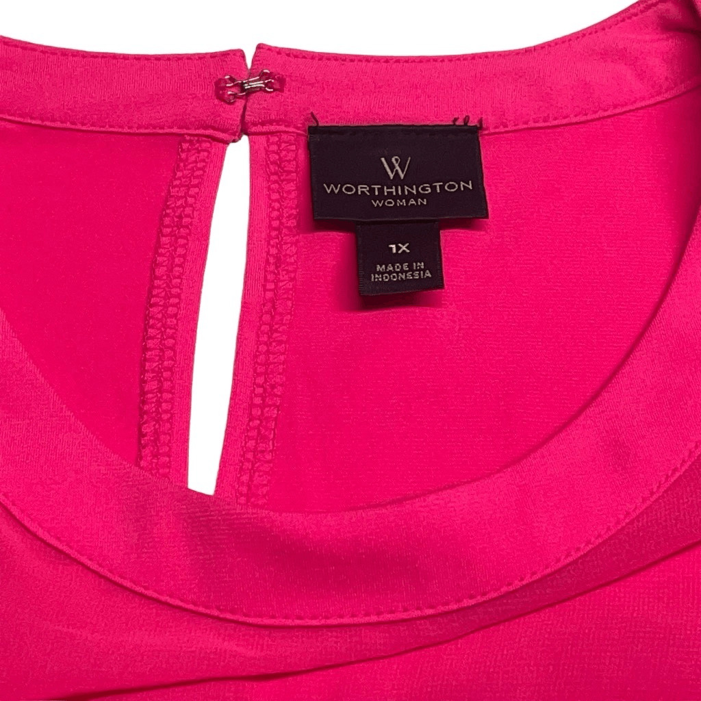 Worthington Hot Pink Flutter Sleeve Top - image 4