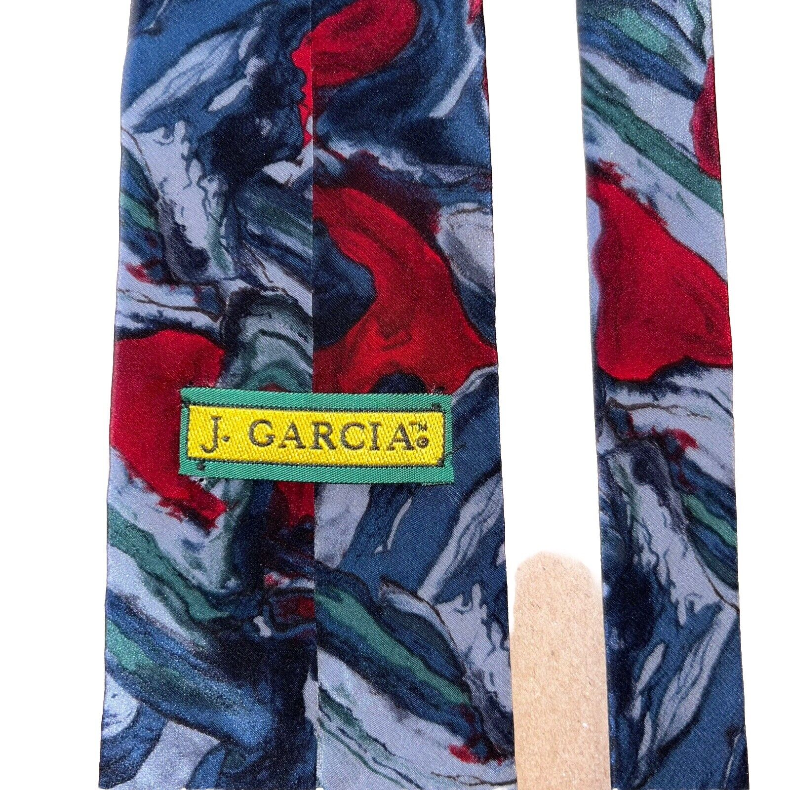 J GARCIA Imported silk men's neck tie VINTAGE red… - image 1