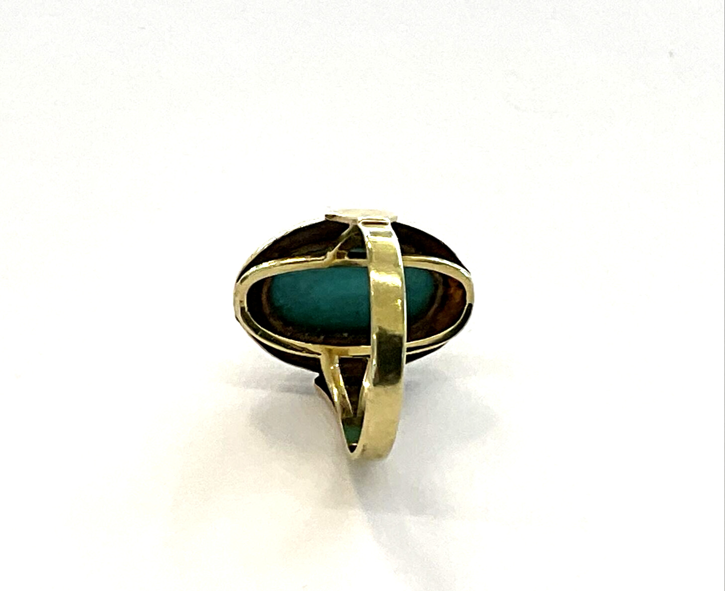 Vintage 14K Gold Ring with Turquoise - image 4