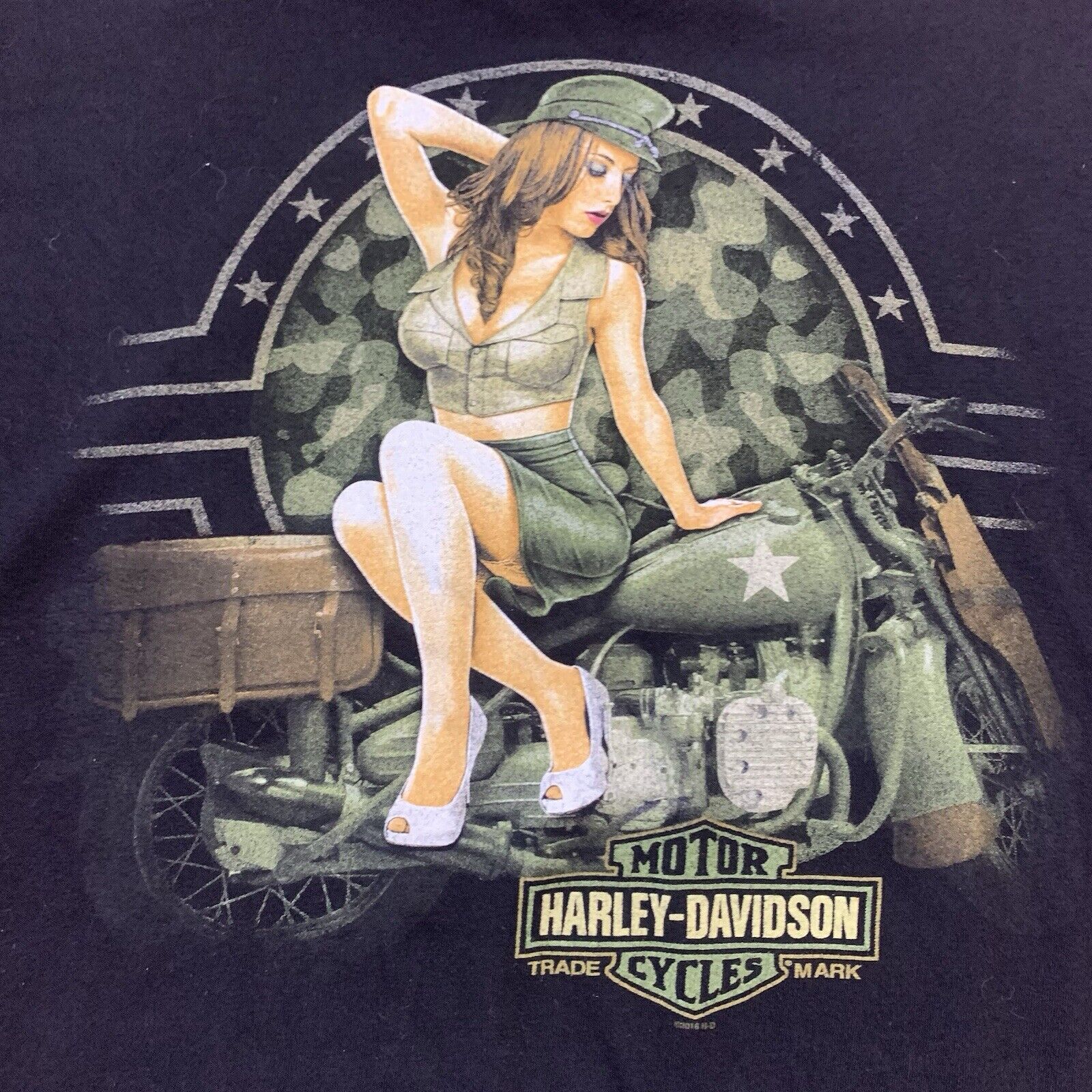 harley davidson military t shirt 2xl - image 2