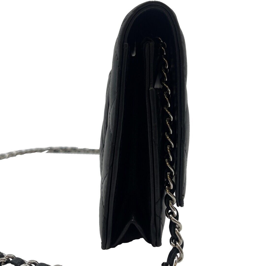 Authentic CHANEL CC Matelasse Lambskin Chain Blac… - image 4