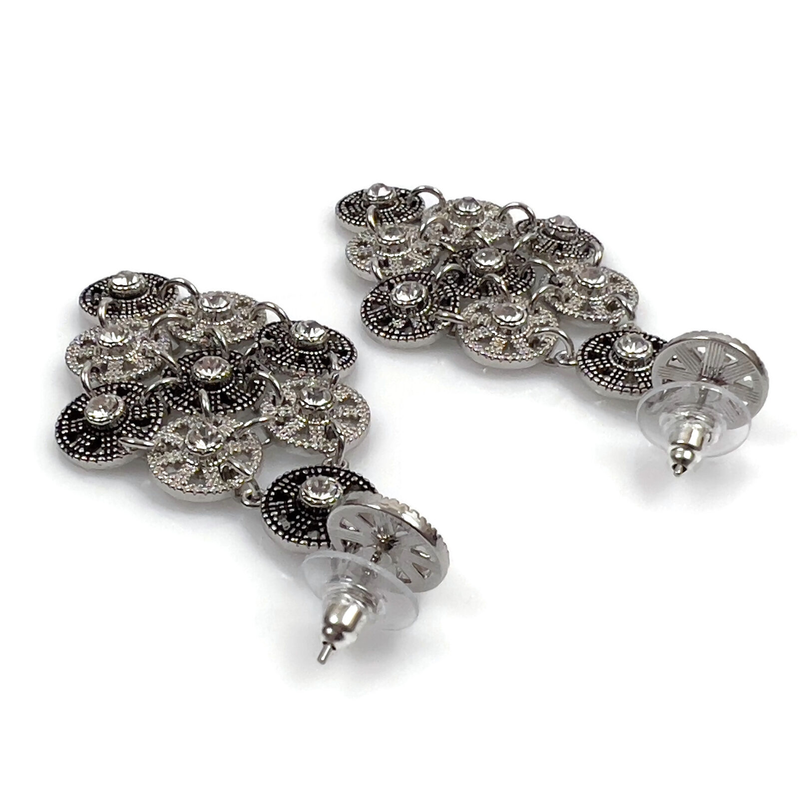 Vintage Premier Design Silver Tone Rhinestone Fas… - image 6