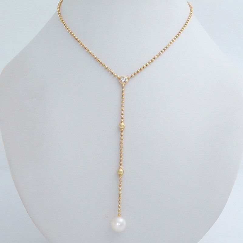 Ypsilon Ball Chain -1 SW Cultured Pearl & 1 Brill… - image 2