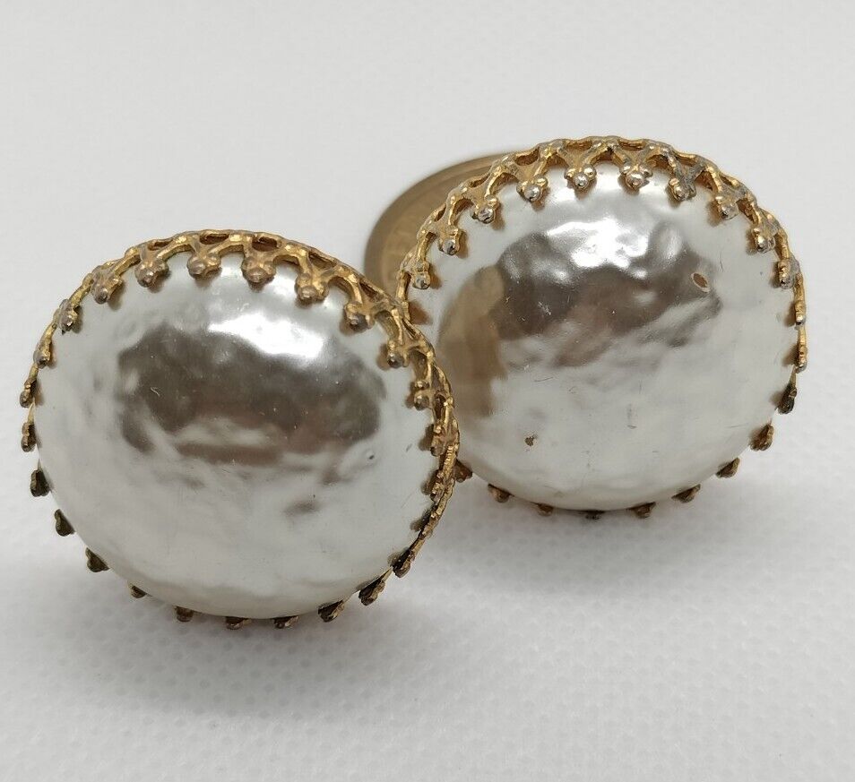 VTG  MIRIAM HASKELL  FAUX BAROQUE PEARL BUTTON ST… - image 3