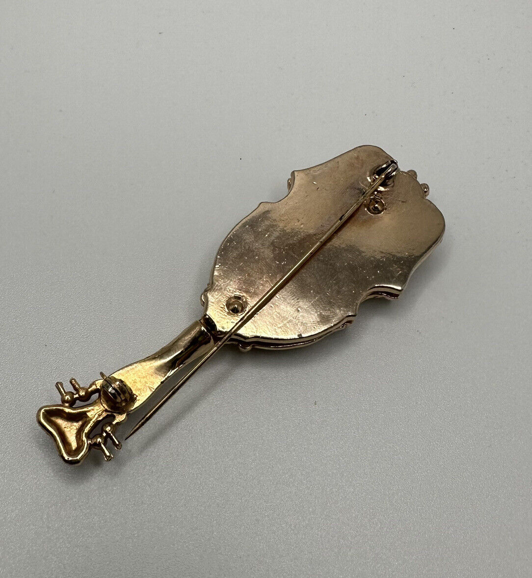 Vintage Coro Violin Brooch Carnegie Hall Gold Ton… - image 11