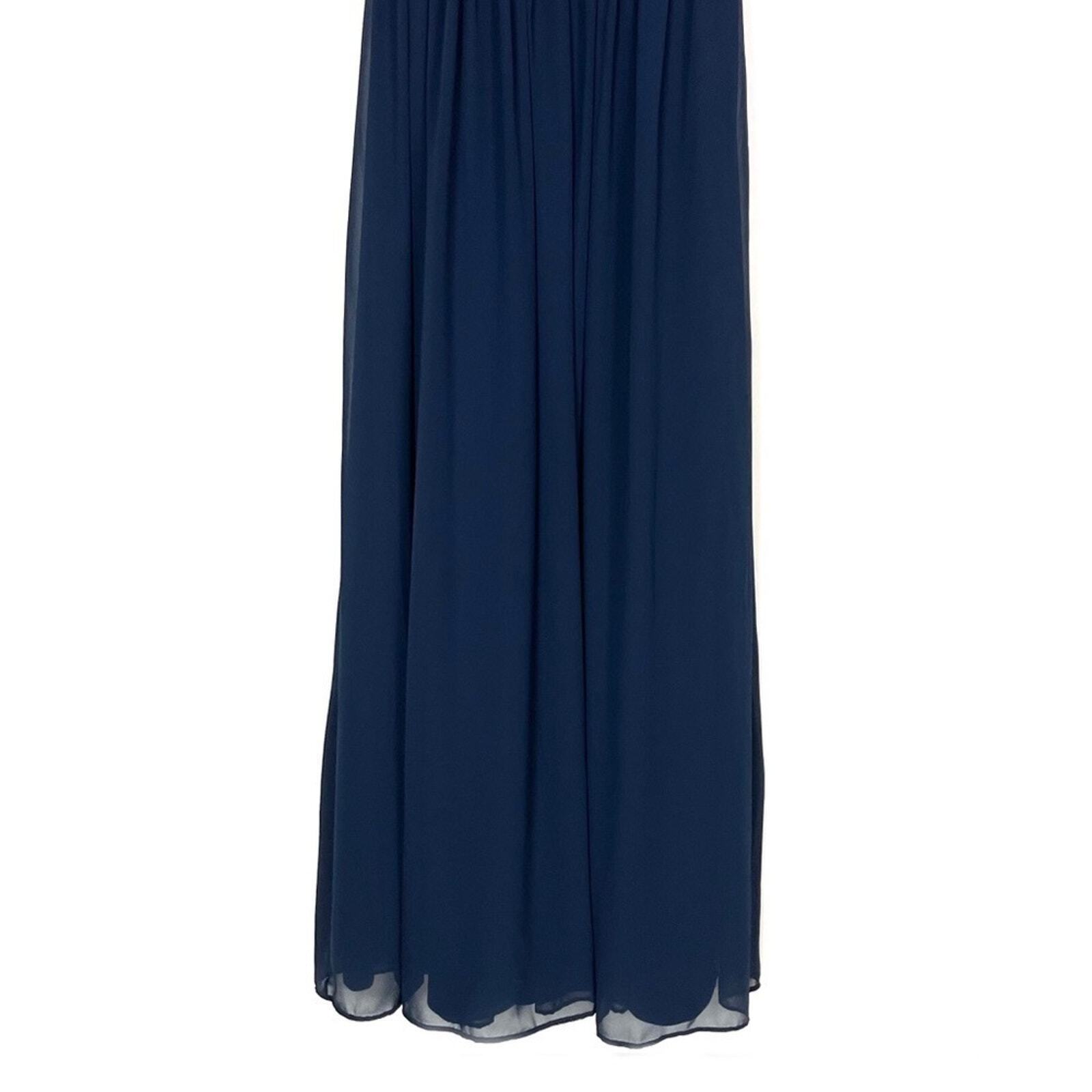 Bill Levkoff Navy Blue Bridesmaid Dress Chiffon H… - image 2