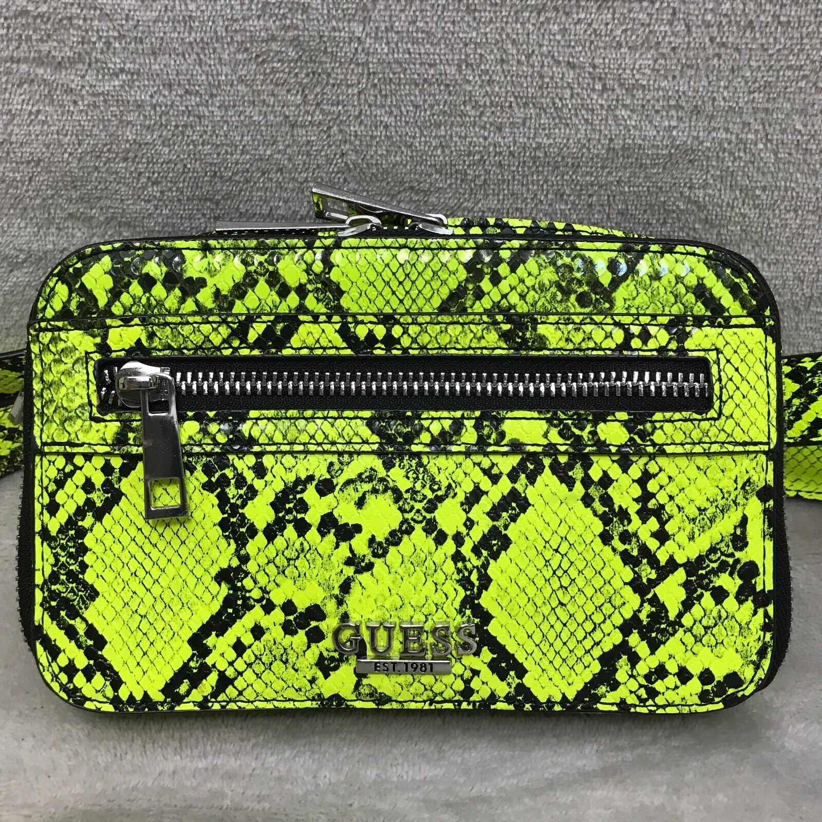 GUESS Women's Green Neon Faux Snake Skin Leather … - image 2