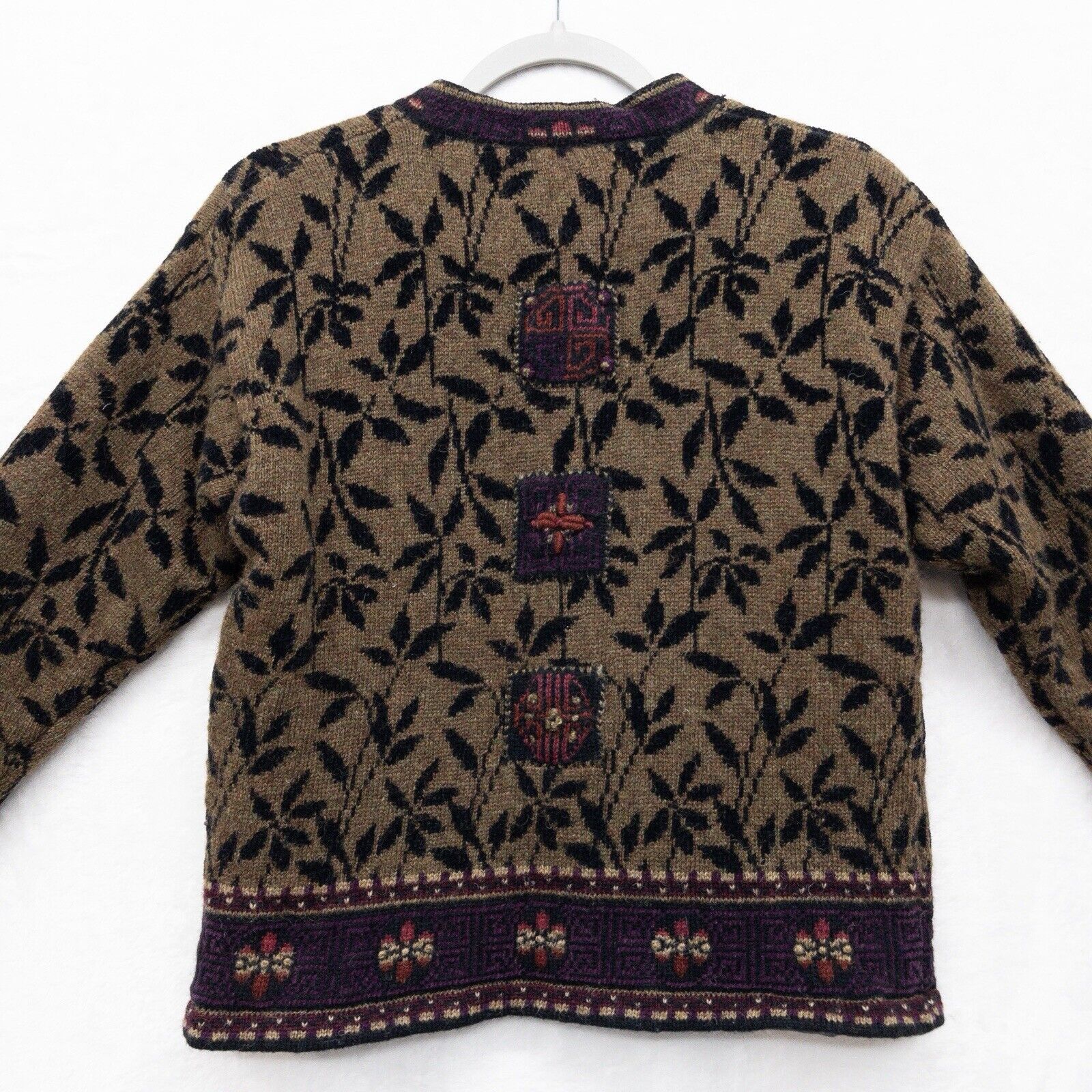 Vintage Icelandic Design Sweater Jacket Sz M Wool… - image 8