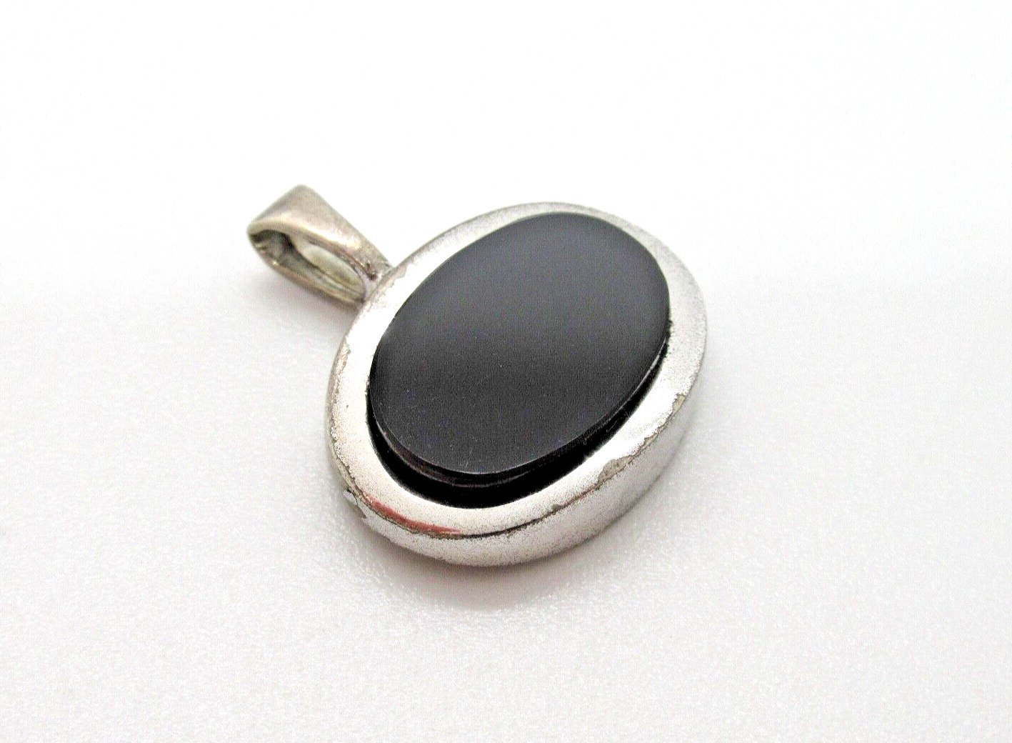 TOP DESIGNER Pendant 835 Silver Onyx 70s Modernis… - image 1