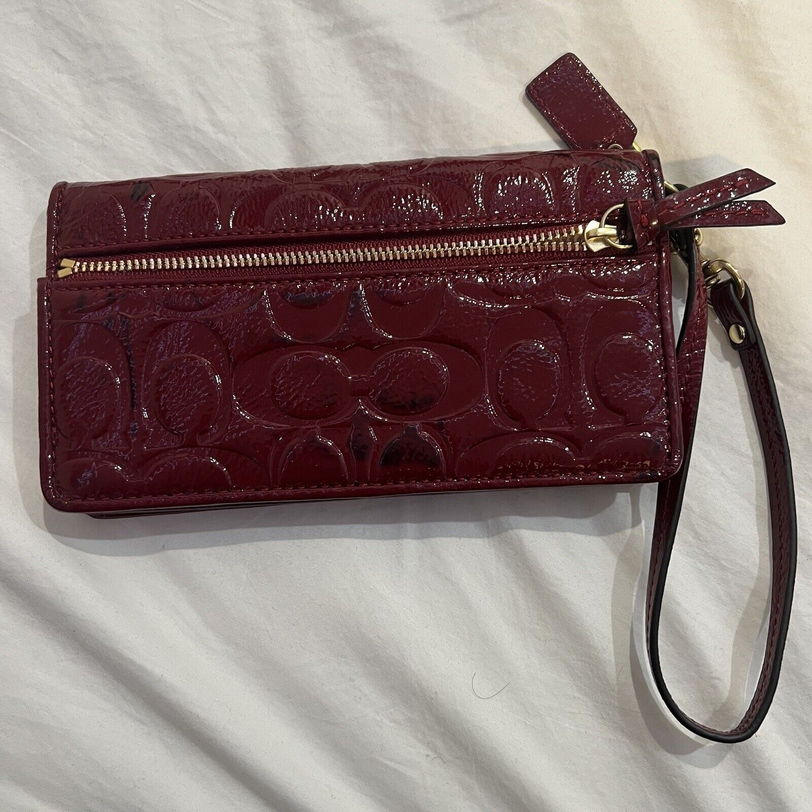 Coach Merlot Peyton Signature Embossed Patent Lea… - image 5