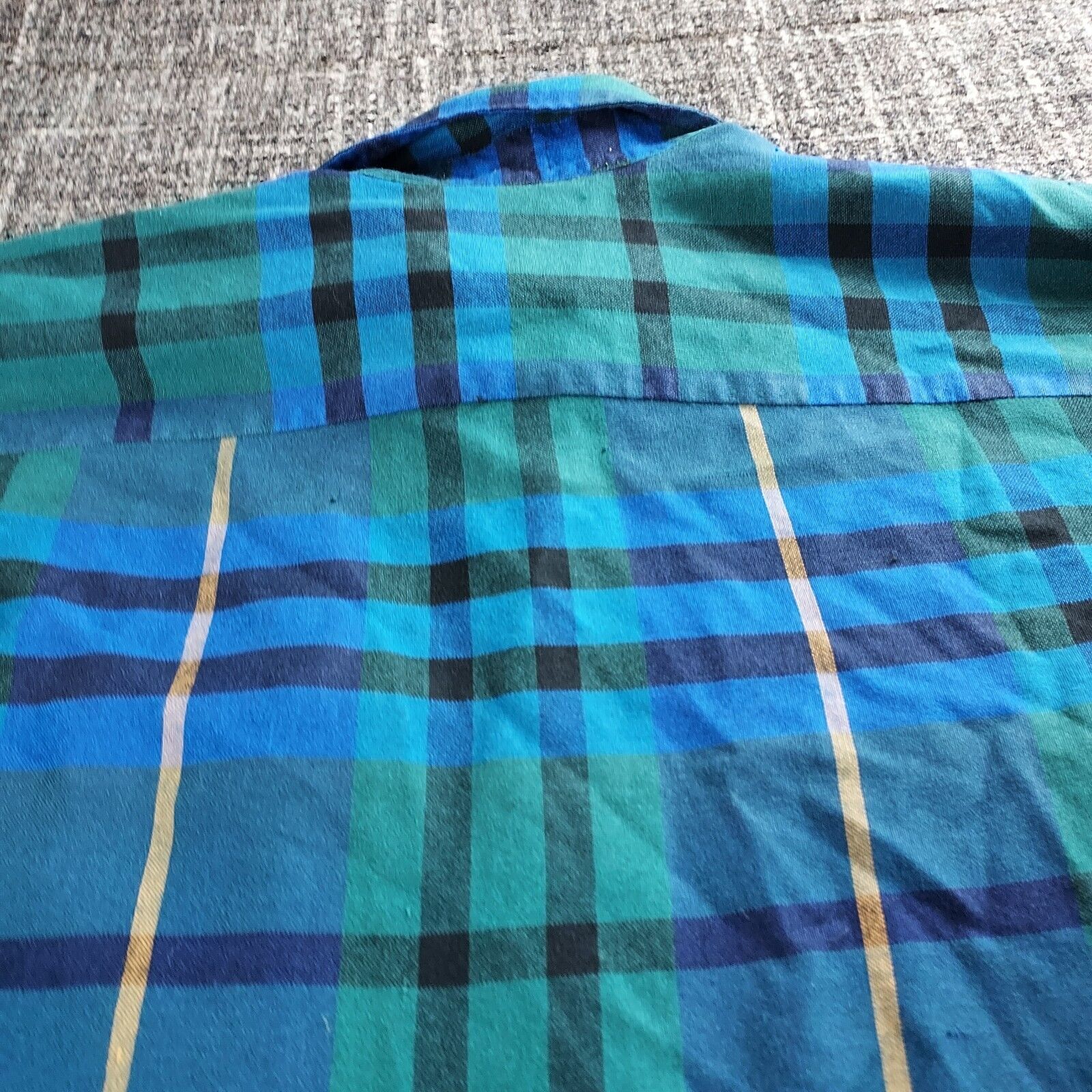 Vintage Saugatuck Dry Goods Mens Blue Green Plaid… - image 10