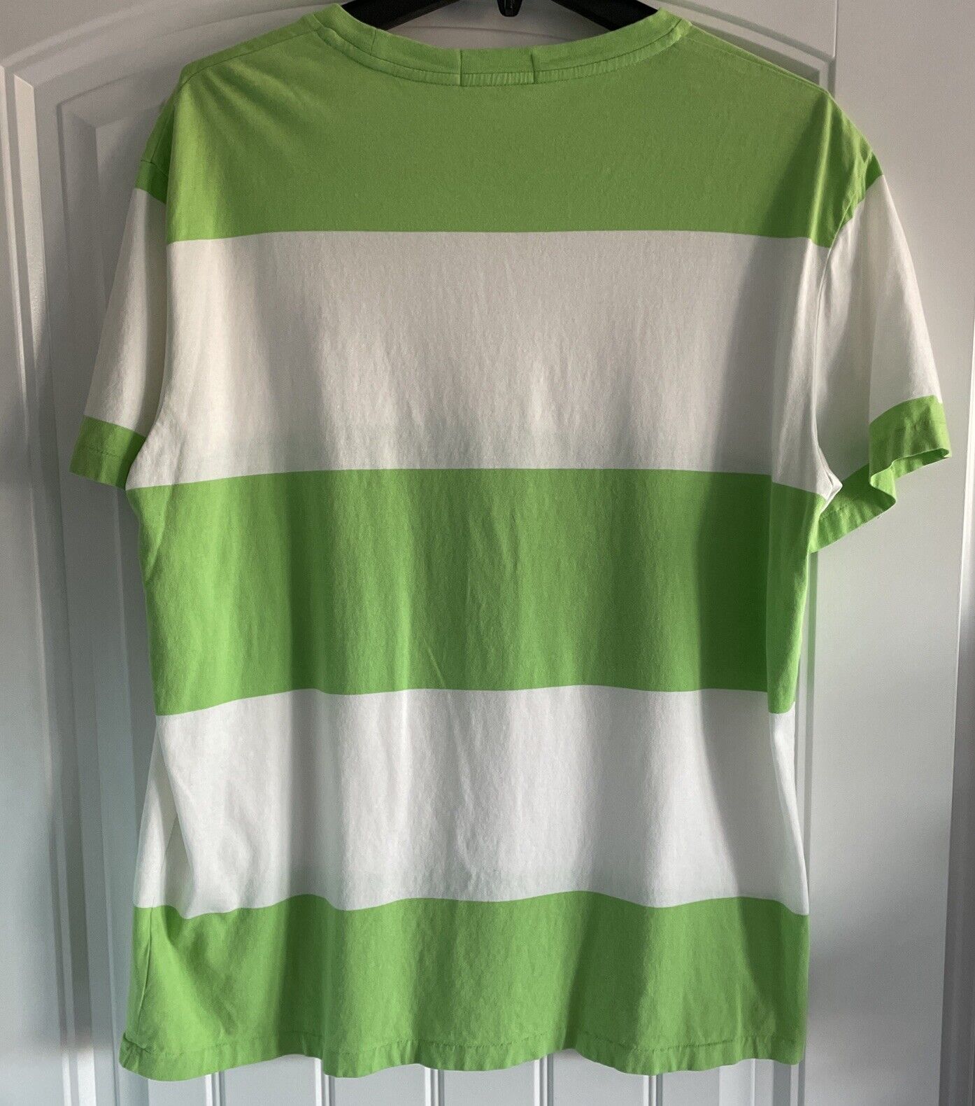 Polo Ralph Lauren Pony Shirt Sz L Green/White Wid… - image 2