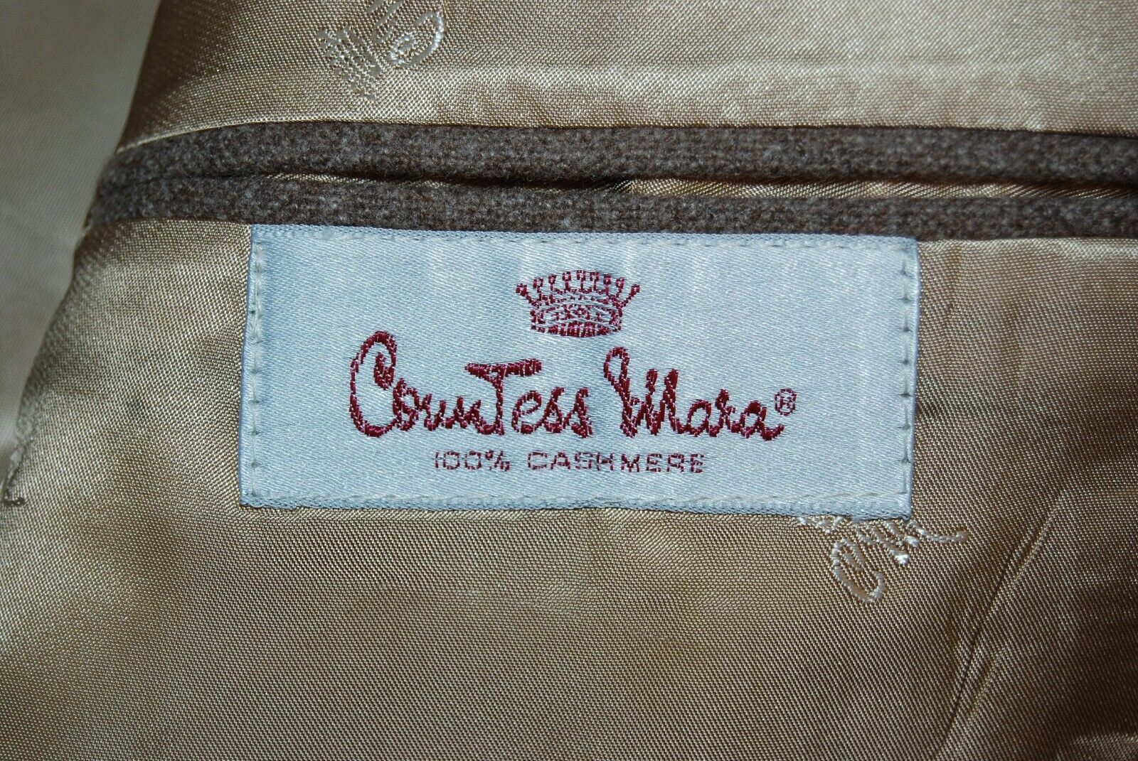 Vintage Mens Countess Mara 100% CASHMERE Tan 2 Bu… - image 4