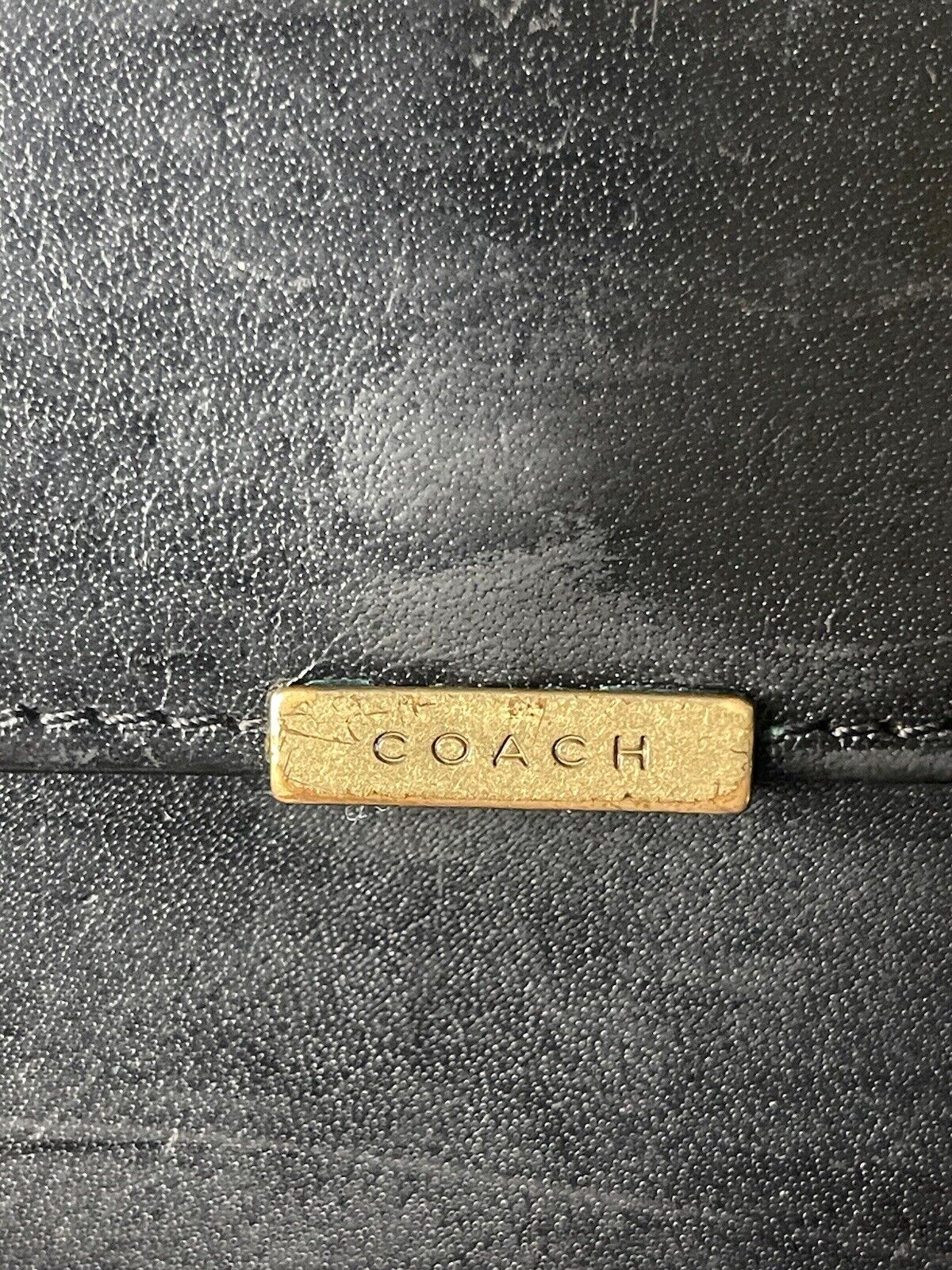 Coach Black Leather Tri-Fold Medium Clutch Snap B… - image 10