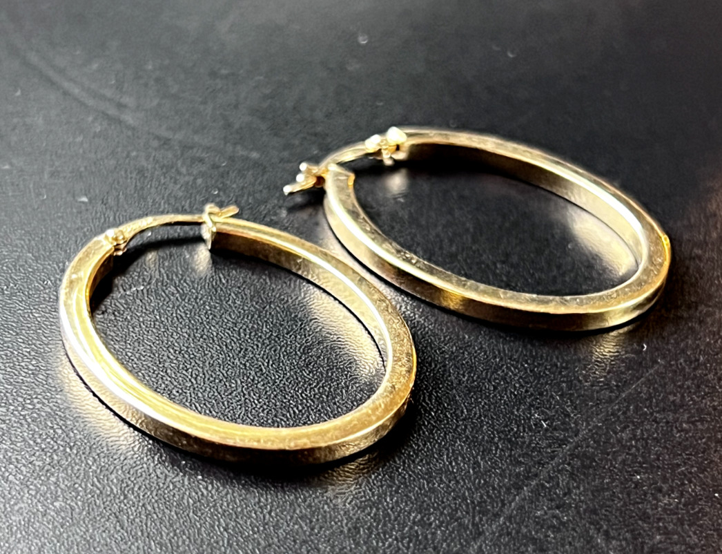 JCM 925 STERLING SILVER VERMEIL OVAL HOOP EARRINGS - image 11