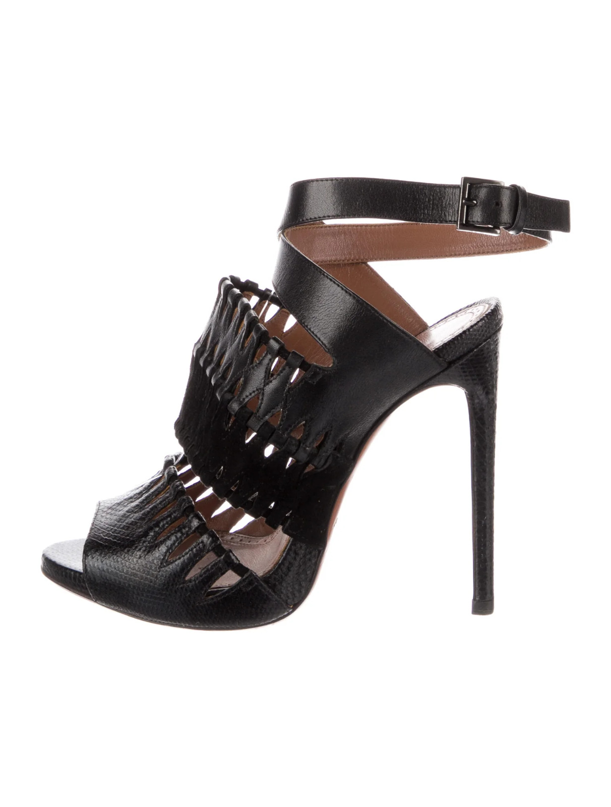 Azzedine Alaïa Black snakeskin suede-leather Lase… - image 3