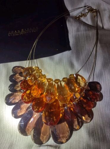 Joan Rivers 3 Row Faceted Necklace Autumn Colors 1