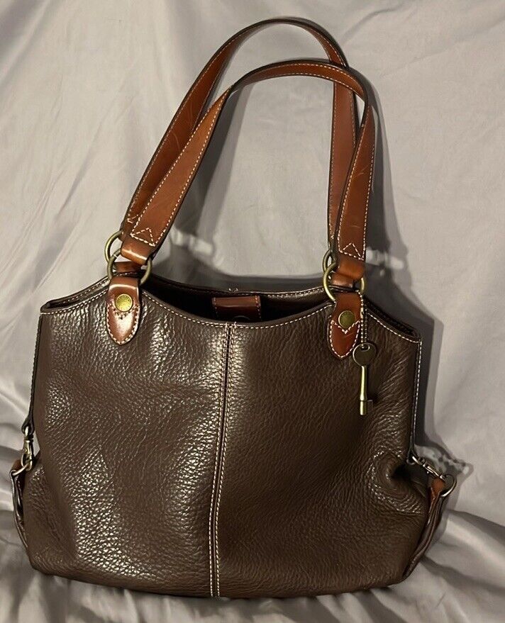 Fossil Leather Purse Chocolate Brown and Cognac - image 12