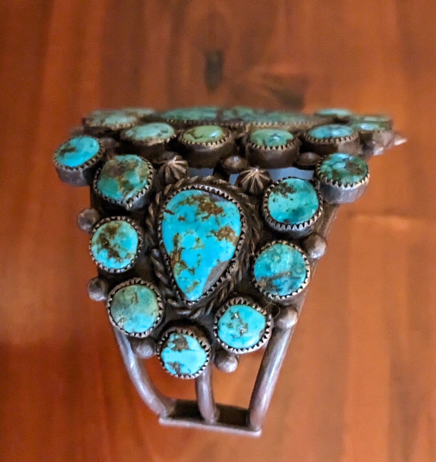 Vintage Native American Navajo Turquoise Cluster … - image 10