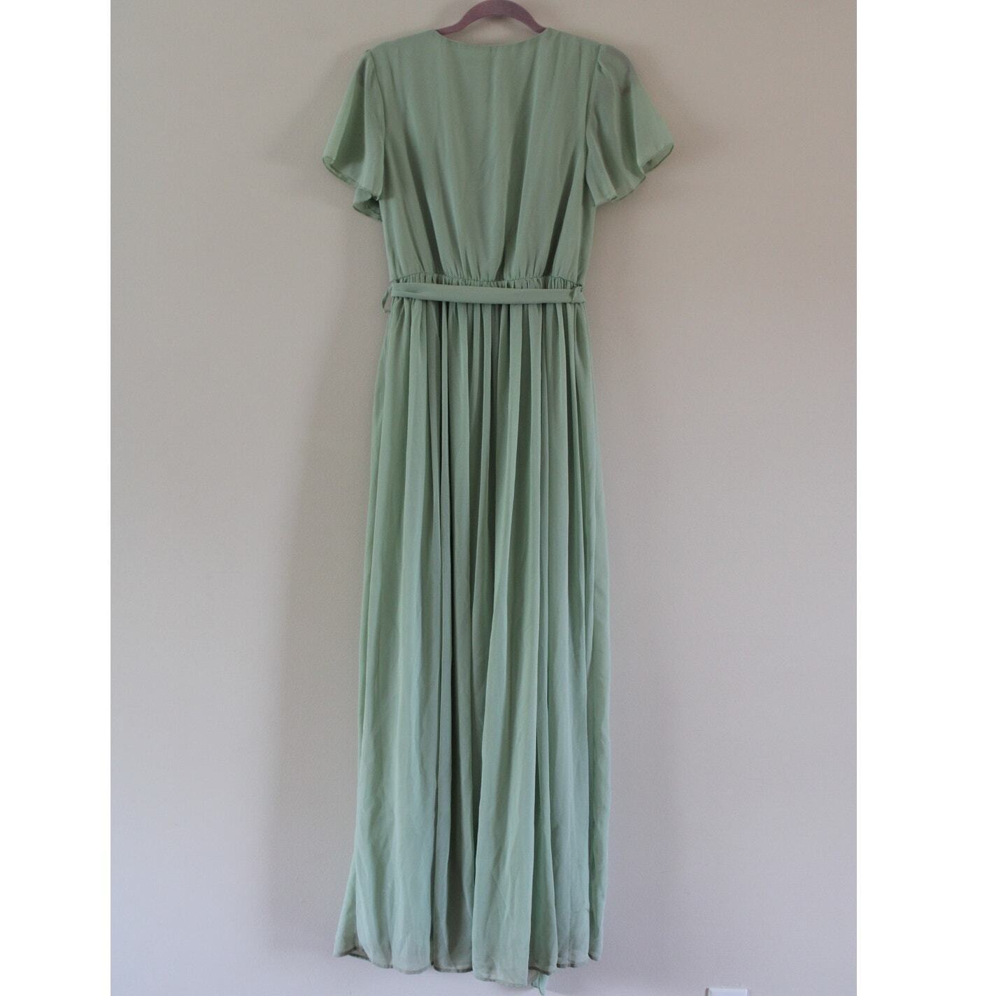 Baltic Born Kristina Maxi Dress Sage Green Faux W… - image 4