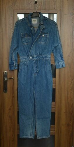 ZARA  FW19 FADED LIGHT BLUE DENIM JUMPSUIT 80'S AR