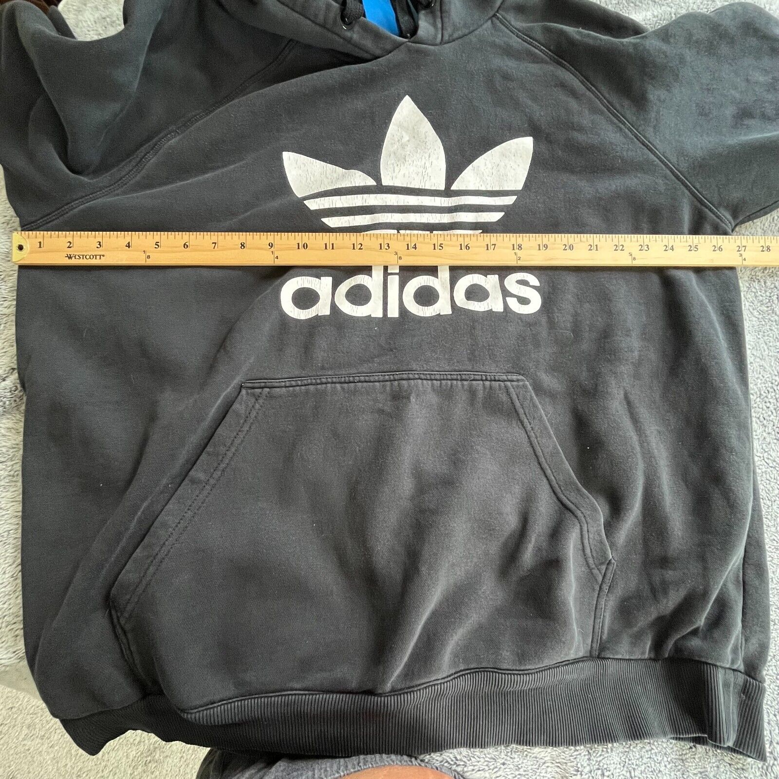 Adidas Trefoil Hoodie Size 2XL Black Sweatshirt Y… - image 8